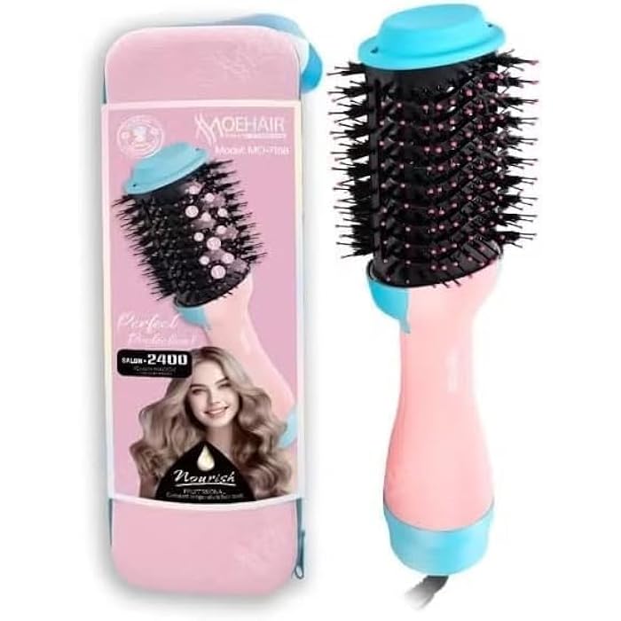 Mohair 2400W,Hair Dryer Brush with Black Ion Technolog,Wide Oval Design 19cm, 3 Heat Settings,360° Airflow Hot Air Brush for Fast Drying & Styling,Ionic Anti-Frizz Technology (  ) - Image 1